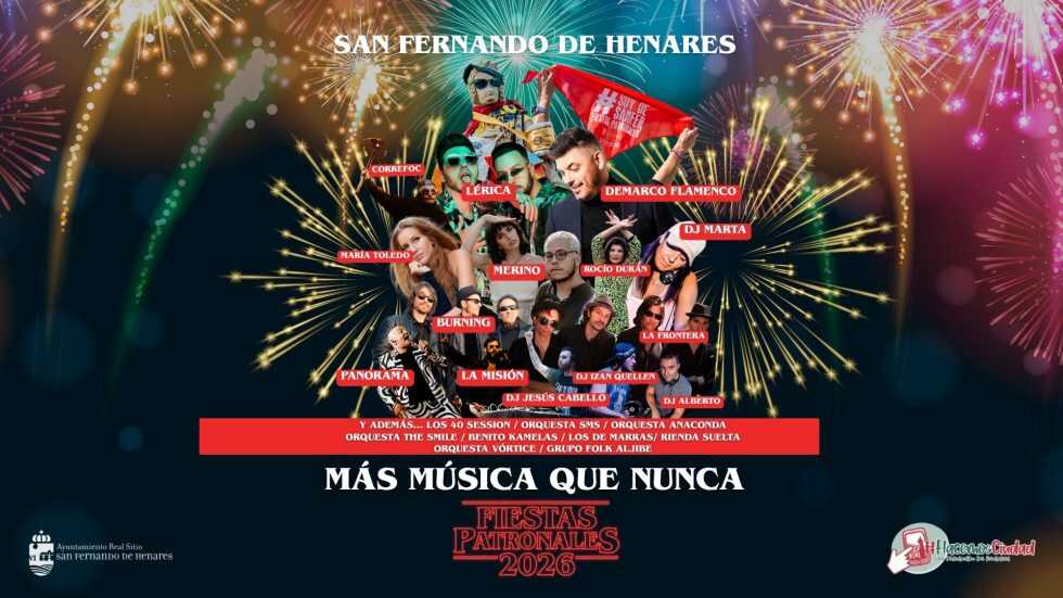 Cartel de las Fiestas Patronales de San Fernando de Henares 2026.